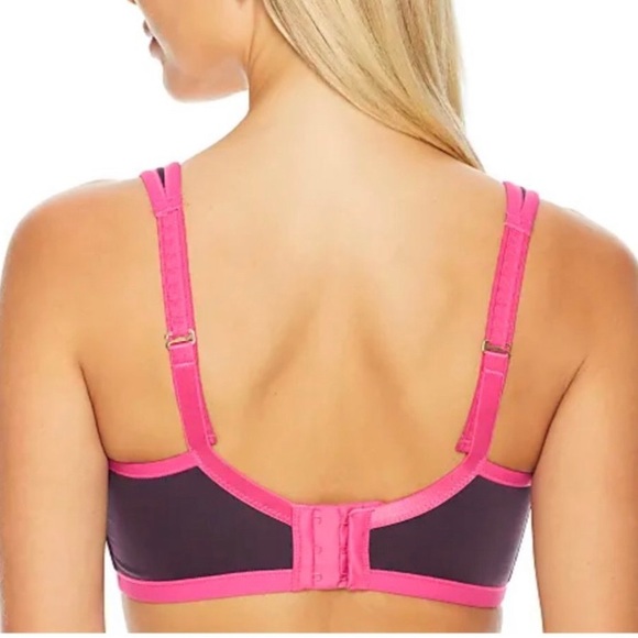 Natori Yoga high impact sports bra underwire purple and pink - Picture 3 of 7